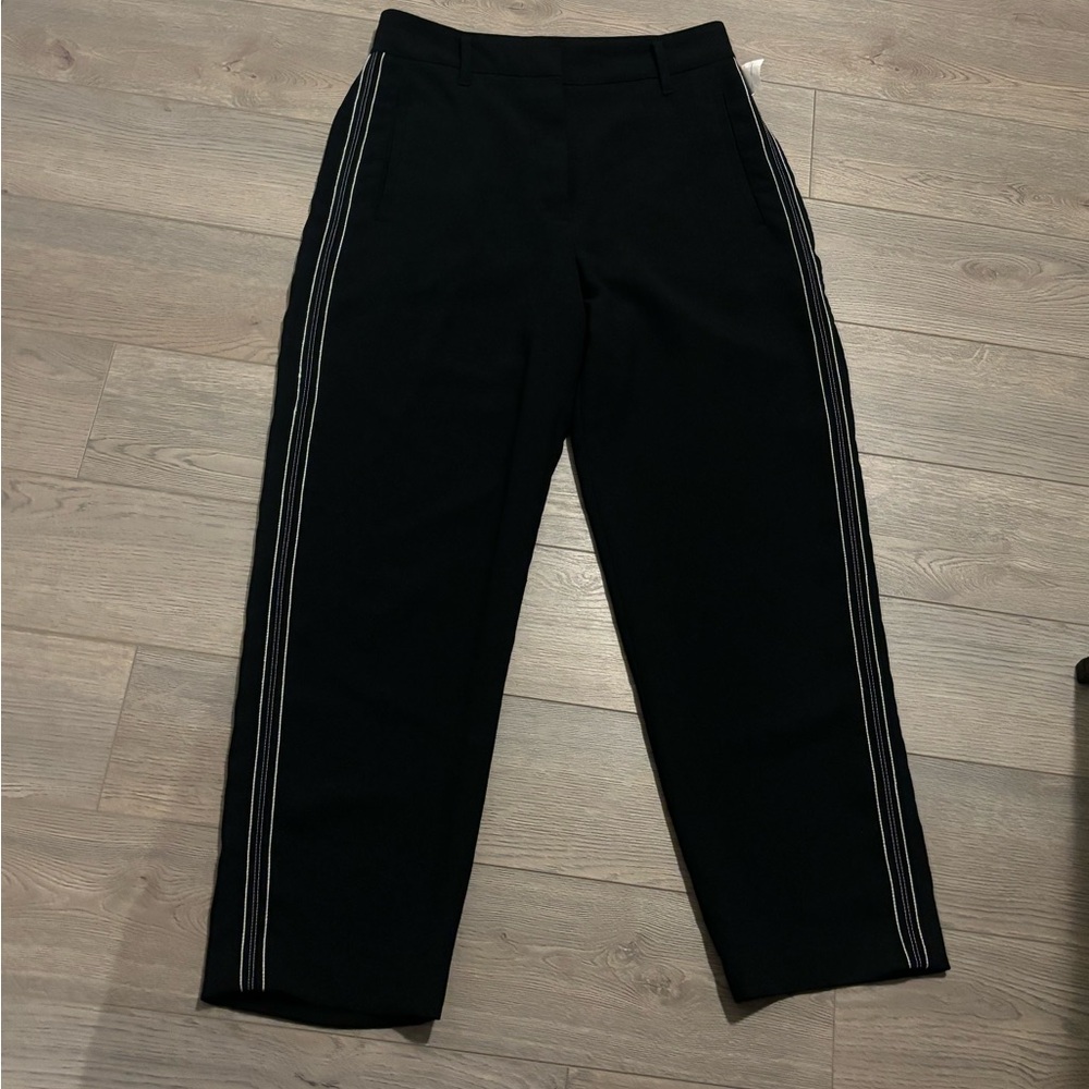Wilfred Black Pants with White Stripes